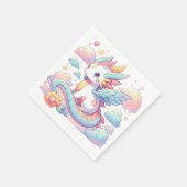 夢心地かわいいドラゴンベビーシャワー スタンダードカクテルナプキン (角)