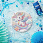 夢心地かわいいドラゴンベビーシャワー ペーパープレート (パーティー)