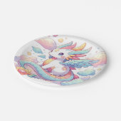 夢心地かわいいドラゴンベビーシャワー ペーパープレート (アングル)