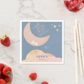 夢心地のベビーが月の赤ちゃんシャワーを浴びる スタンダードカクテルナプキン (インサイチュ)