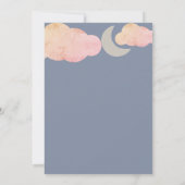 夢心地のベビーが月の赤ちゃんシャワーを浴びる 招待状 (裏面)