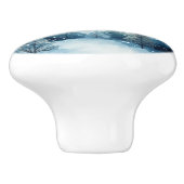 夢心地の雪色の冬の風景 セラミックノブ (側面)