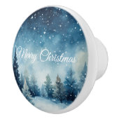 夢心地の雪色の冬の風景 セラミックノブ (右)