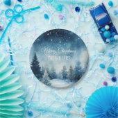 夢心地の雪色の冬の風景 ペーパープレート (パーティー)