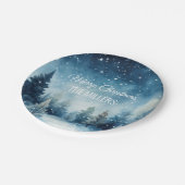 夢心地の雪色の冬の風景 ペーパープレート (アングル)