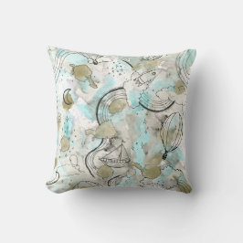 夢心地の青いスカイスケープと眠い旅 クッション