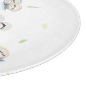 夢心地の飛行機切断で青とクリームの蝶 カッティングボード (角)