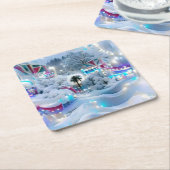夢想冬ワンダーランドライト スクエアペーパーコースター (アングル)