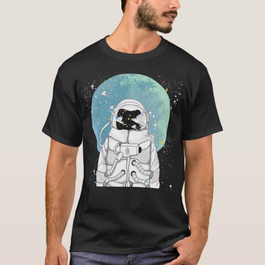夢想宇宙飛行士ロケット宇宙旅行男達 Tシャツ (正面)