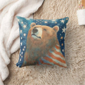 夢想家の星と縞模様がクマ クッション (ブランケット)