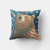 夢想家の星と縞模様がクマ クッション (裏面)