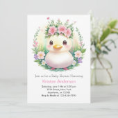 夢想的なアヒルの冒険ガールベビーシャワー 招待状 (スタンド正面)