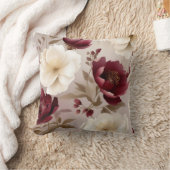 夢想的なブルゴーニュの花 クッション (ブランケット)