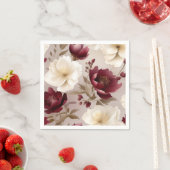 夢想的なブルゴーニュの花 スタンダードカクテルナプキン (インサイチュ)