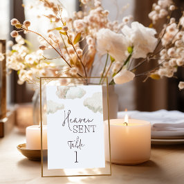 夢想的な天国がブルーボーイベビーシャワーを送信 テーブルナンバー