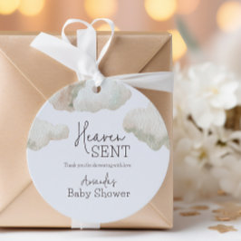 夢想的な天国がブルーボーイベビーシャワーを送信 フェイバータグ