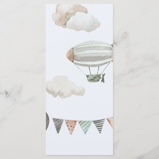 夢想的な天国がブルーボーイベビーシャワーを送信 メニュー (裏面)