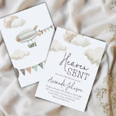 夢想的な天国がブルーボーイベビーシャワーを送信 招待状