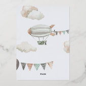 夢想的な天国がブルーボーイベビーシャワーを送信 箔招待状 (裏面)