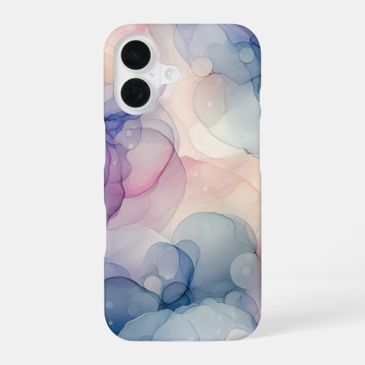 夢想的な水のカラーインクアート iPhone 16ケース (裏面)