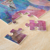 夢想的な貝殻の青 ジグソーパズル (側面)