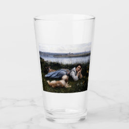 夢想（犬と草の上に横たわる少女） タンブラーグラス