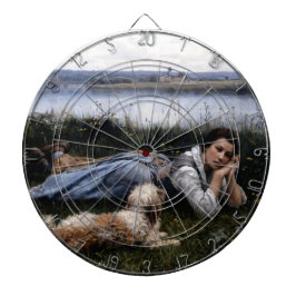 夢想（犬と草の上に横たわる少女） ダーツボード