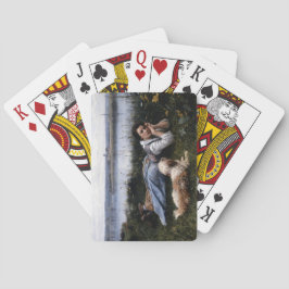 夢想（犬と草の上に横たわる少女） トランプ