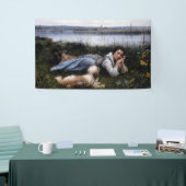 夢想（犬と草の上に横たわる少女） 横断幕 (トレードショー)