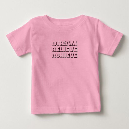 夢感動的を信じ見るやる気を起こさせる ベビーTシャツ (正面)