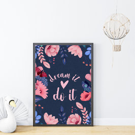 夢感動的を見るやる気を起こさせる引用文 ポスター