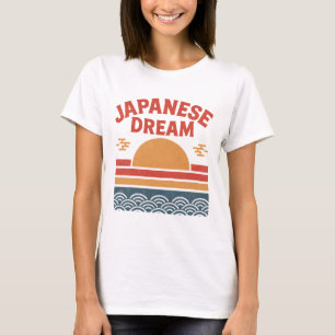 夢日本ののTシャツ レトロヴィンテージライジングサン Tシャツ