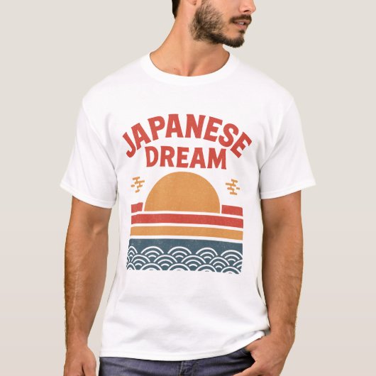 夢日本ののTシャツ | レトロヴィンテージライジングサン Tシャツ (正面)