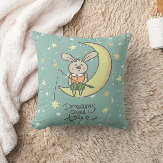 夢来真 | Bunny on the Moon クッション (ブランケット)