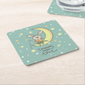 夢来真 | Bunny on the Moon スクエアペーパーコースター (アングル)
