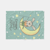 夢来真 | Bunny on the Moon フリースブランケット (正面(横))