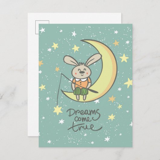 夢来真 | Bunny on the Moon ポストカード (正面/裏面)
