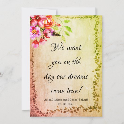 夢素朴実来結婚式招待状 招待状 (正面)