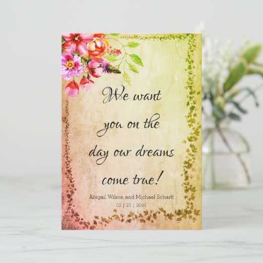 夢素朴実来結婚式招待状 招待状 (スタンド正面)