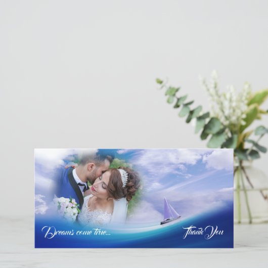 夢航海の感謝深いブルーシー結婚ズ サンキューカード (スタンド正面)