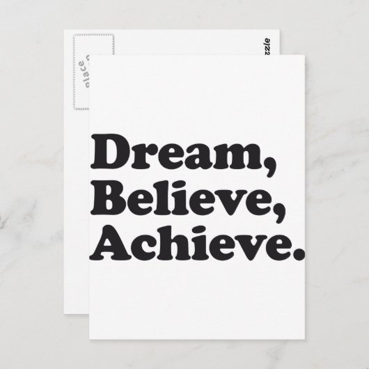 夢見て 信じて 達成しよう ポストカード (正面/裏面)