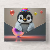 「夢見て、信じて、達成しよう」子供向け招待状カード オールインワン招待状 (裏面)