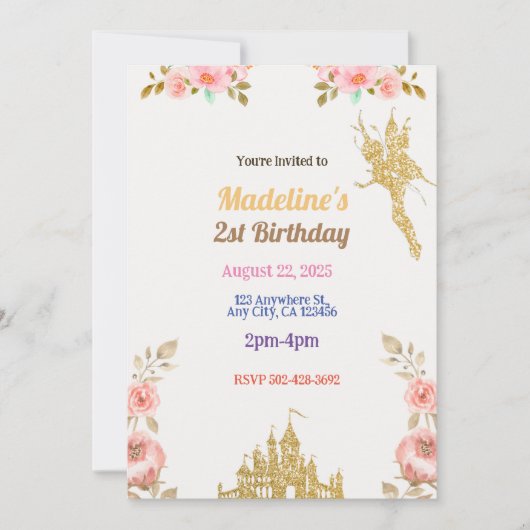 夢見るおとぎの城の招待状 招待状 (正面)