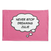 夢見ることを決してやめない ファンシー レトロ コミックブック ポップアート 枕カバー (裏面)