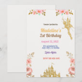 夢見るようなおとぎ話の城の招待状 招待状 (正面/裏面)