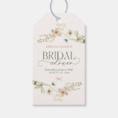夢見るようなおとぎ話の花園とリボンのブライダルシャワー ギフトタグ (正面)