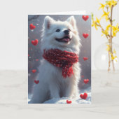 夢見るようなアメリカンエスキモーバレンタインデー カード (黄色い花)
