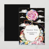 夢見るようなキャンディーランドの誕生日 サンキューカード (正面/裏面)