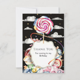 夢見るようなキャンディーランドの誕生日 サンキューカード