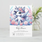 夢見るようなスウィートユニコーンベイビーシャワー 招待状 (スタンド正面)